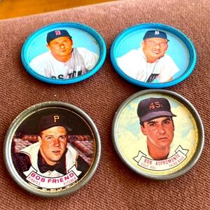 1960s Salada Tea metal collector coins. And topps coins see description
